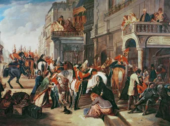 Vierte Dragonergarde auf dem Weg in den Krimkrieg, ca. 1854